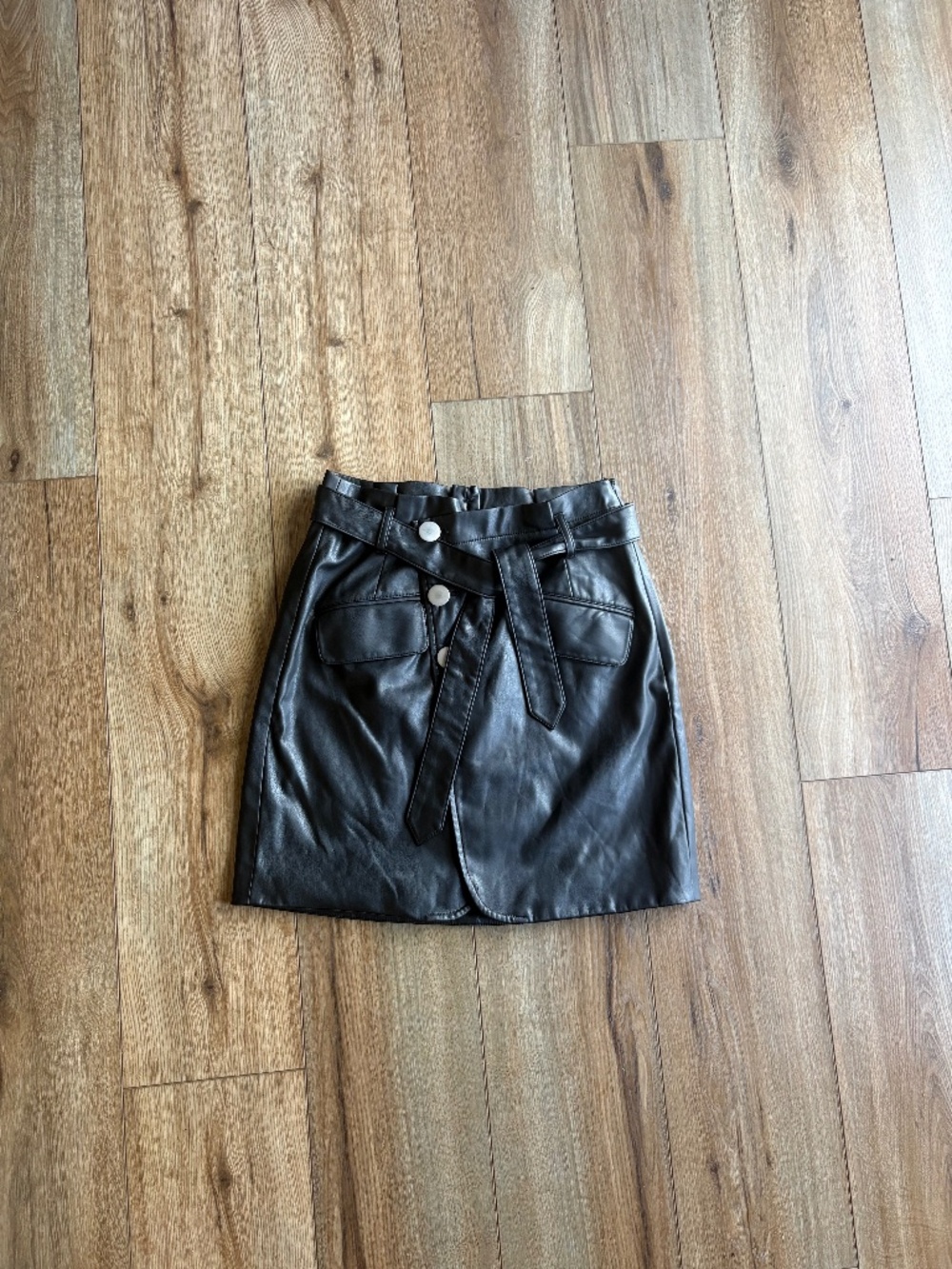 Marissa Webb Buttery Soft Black Asymmetrical Belted Mini Skirt Women’s Size 2